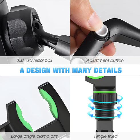 AUKEPO 360° Rotatable Rearview Mirror Phone Holder, Retractable Car Phone Mount, Adjustable Cell Phone Holder for All