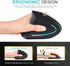 Left Handed Mouse, 2.4G Wireless Rechargeable Ergonomic Vertical Mouse with USB Dongle, Silent Click, 3 Adjusted DPI, 6