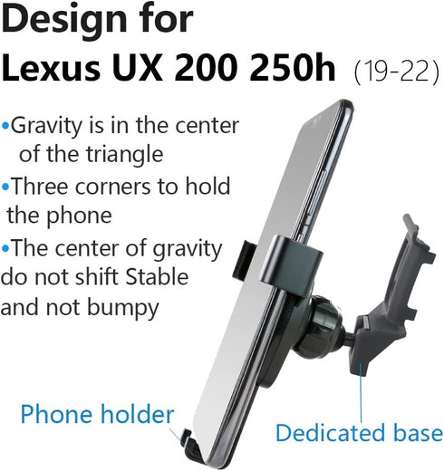 Car Phone Holder for 2019-2022 Lexus UX 200 250h 300h SUV Auto Accessories Navigation Bracket Mobile Mount