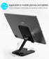 Amzpas 17 16 15 14 13 12 11 8, Adjustable Cell Phone Stand Metal, Foldable Desktop Cellphone Stand with Anti-Slip Base