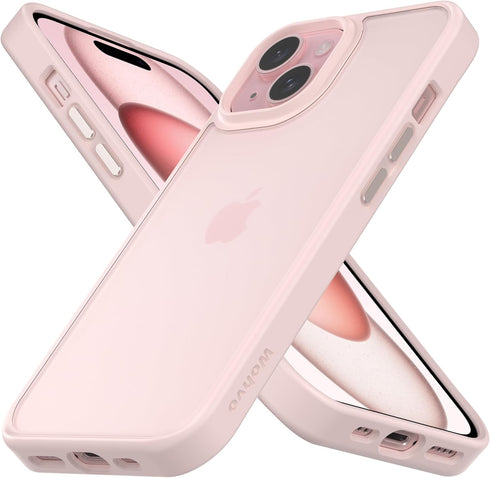 Designed for iPhone 15 Case, 4FT Military Grade Drop Protection, Translucent Matte Hard Back with Soft Edge Airbag