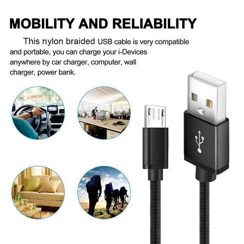 Micro USB Cable 10FT for PS4 Controller Charger, Compatible with PS4 Slim/Pro, Xbox One S/X, Fire HD67810