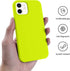 AOTESIER iPhone 12 & 12 Pro Case, Fluorescent Yellow, Silky Touch Premium Soft Liquid Silicone Anti-Fingerprint Cover