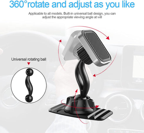 Magnetic Phone Mount for Car, 360° Rotatable Universal Holder for Dashboard, Suitable for iPhone 12/12 Pro/Pro Max