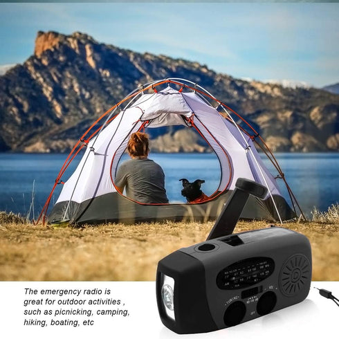 Upgrade Portable Solar Emergency Weather Radio, Hand Crank AM/FM NOAA Survival Radio with LED Flashlight