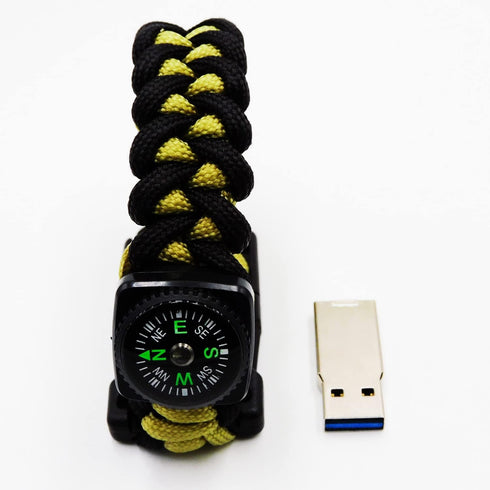 Bracelets USB Flash Drives, 32GB Thumb Drive with Compass for Travel and Outdoor Sports Lovers