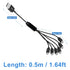 Poyiccot 6 in 1 Micro USB Splitter Cable, USB 2.0 Type A Male to 6 Micro USB Male Adapter for Cell Phones, 1.5ft