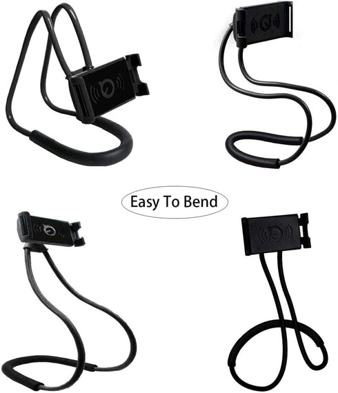 1 Pack Cell Phone Stand Hanging on Neck, Upgraded Hands-Free Mobile Phone Holder Clip on Bed/Table, 360° Rotation