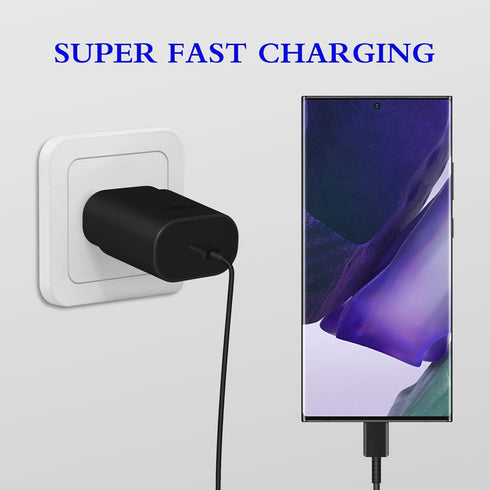 25W Type C Charger 2-Pack with 6ft USB C Cable, Super Fast Charging for Galaxy S23 Ultra/S23+/S22/S21/S20/Phone 15.