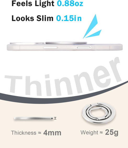 Foenor MagSafe,360Rotation 17/16/15/14/13/12 Phone Ring Holder for Magnetic Phone Grip Ultra-Thin & Lightweight