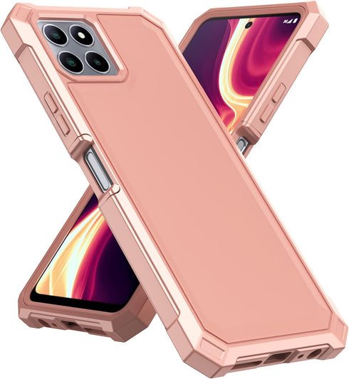 Ailiber Rose Gold Case for Boost Celero 5G Plus with Screen Protector, 2 Layer Structure Protection, Shockproof Bumper