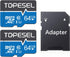 TOPESEL 64GB Micro SD Card, 2 Pack Memory Cards UHS-I TF Card Class 10 for Camera/Phone/Dash Cam/Tablet/PC