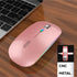 Uiosmuph LED Wireless Mouse, G12 Slim Rechargeable Silent 2.4G Optical Mice with USB Receiver (Rose Gold)