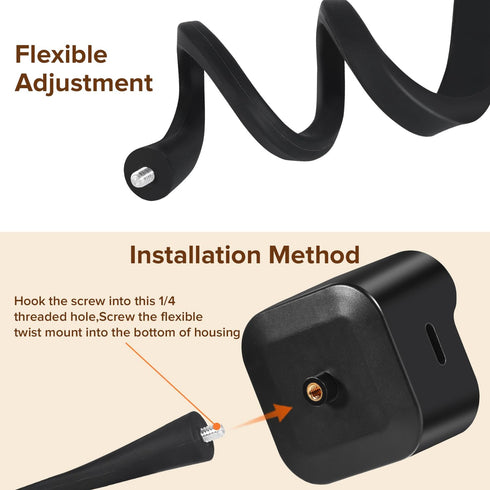 Flexible Twist Mount for Blink Outdoor 4 (4th Gen) & Blink Outdoor (3rd Gen) - Weatherproof Housing with Gooseneck