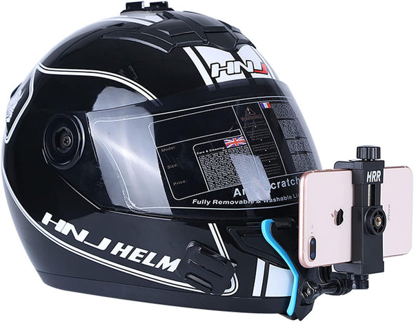 Helmet Chin Mount for Mobile Phone and GoPro, Motorcycle Strap Holder for iPhone and Action Cameras