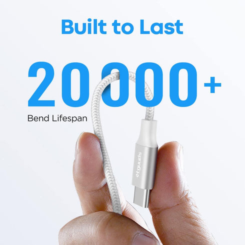 etguuds White USB C Cable 3.3ft Fast Charging, 2-Pack Braided USB to USB C Cable for Samsung Galaxy S23 S22 S21 S20