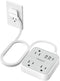TESSAN Ultra Thin Flat Extension Cord 5 FT, Slim Power Strip with USB
