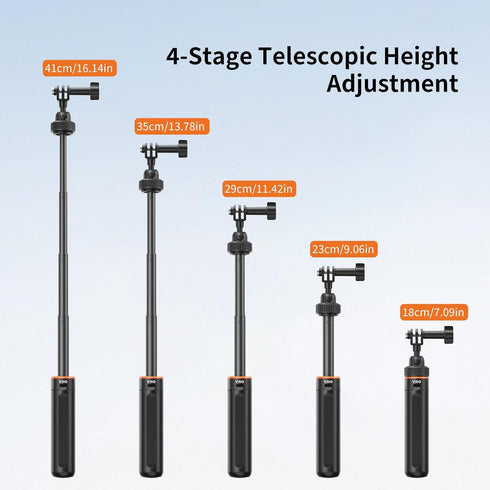 VRIG Express AC80 GoPro,360 6/5Pro/4/3,GoPro 13 12 11 10 VRIG Extenable Mini Camera Tripod for Portable Small Handle
