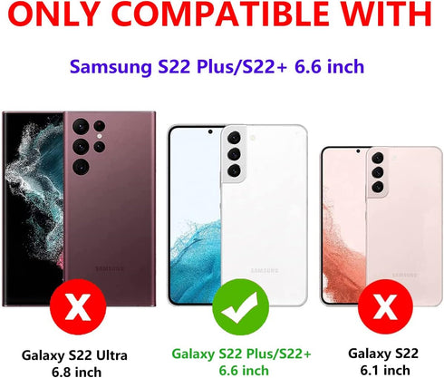 Galaxy S22 Plus Case for Samsung Galaxy S22 Plus Case Military Grade Shockproof Built-in Ring Holder Kickstand Car Mount Armor Heavy Duty Protective Case for Galaxy S22+ Plus Phone Case (Black)