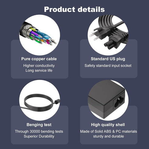 VillaCool 24V 2.5A AC/DC Power Supply Adapter Transformers Cord Compatible with JBL Vizio Polk Soundbar LED Strips CCTV