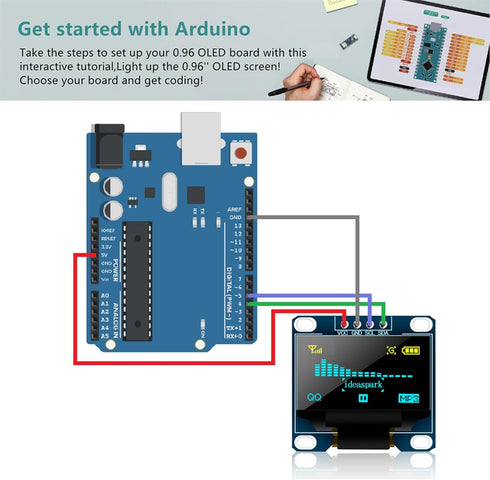 ideaspark 0.96 inch 128x64 SSD1306 4 OLED Display Module with Protector Case Screen Board with Pins Soldered Work Great