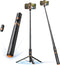 MAGIC JOHN 59" Automatic Pop-up Phone Tripod, Extendable Selfie Stick for iPhone, Selfie Stick