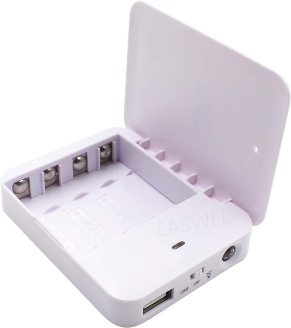 EASWEL Emergency USB Battery Powered Power Bank, Compact Portable 4 AA Batteries