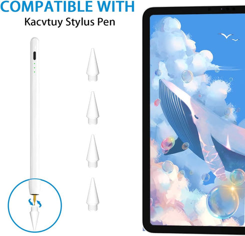 Replacement Tips for Kacvtuy Stylus Pen - 4 Packs High Precision & Easy Installation Replaceable Nibs (White)