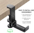 All Aluminum Foldable Headphone Holder for Desk, Universal Headphone Stand, Backpack Hook, Under Desk Clamp Hook (Black)