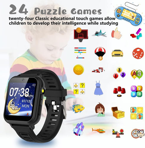 Retysaz Kids Smart Watch, 24 Game Smart Watch for Kids, Fashion Smartwatches for Children 3-14, Great Gifts for Girls