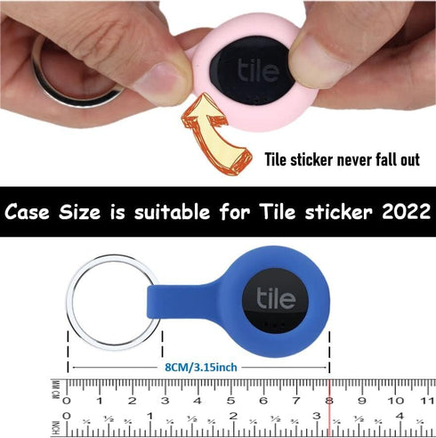 4 Packs Silicone Case for Tile Sticker 2022 - Protective Cover Sleeve with Keychain for Tile Tracker Tag, Pet Collar