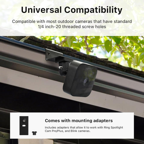 Holicfun Outdoor Security Camera Gutter Mount, Universally Compatible with Ring, Blink, Eufy, Wyze, Google Nest, Arlo