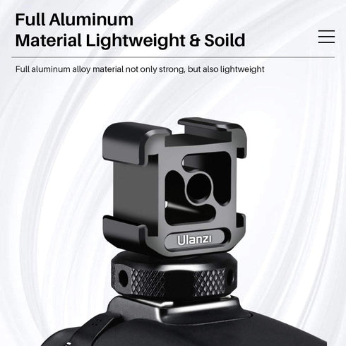 ULANZI PT-12 Camera Hot Shoe Extension Bracket with Triple Cold Shoe Mounts, 1/4'' Screw, Aluminum for Nikon Canon Sony