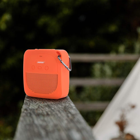 TXEsign Silicone Case for Bose SoundLink Micro Bluetooth Speaker, Soft Travel Carrying Case with Metal Hook (Orange)