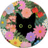 PopSockets Grip and Stand for Phones and Tablets - Black Cat Hiding in Spring Flowers