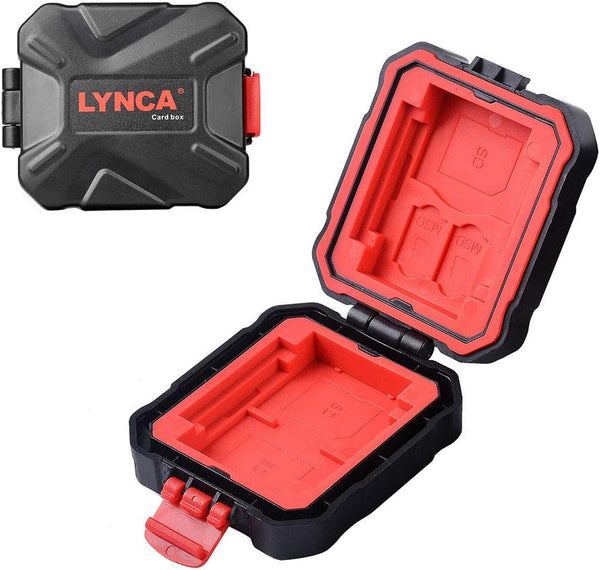 LYNCA Memory Card Hard Protector Case, Water-Resistant Anti-Shock Storage Box for 3 SD, 2 TF/Micro SD, 2 CF, 2 XQD
