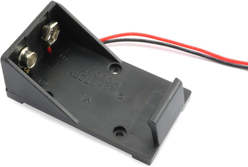 4pcs 9V Battery Holder Box with 2X Lead Wire Spring Clip, DIY Plastic Cell Batteries Container
