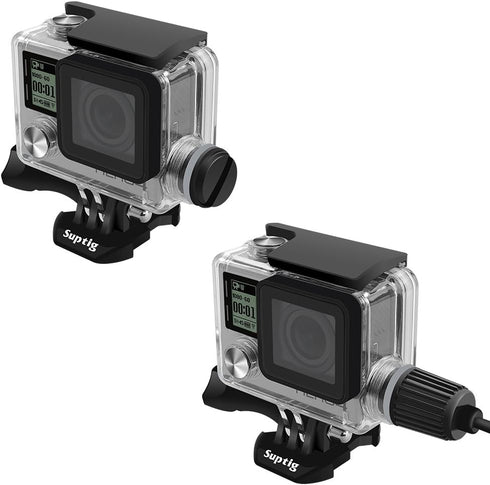 Suptig Housing Rechargeable Waterproof Case for GoPro Hero 4/3+/3, Underwater Charge Use up to 131ft (40m)