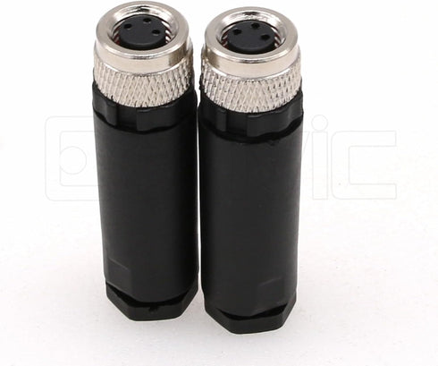 M8 3 Pin Female A Code Socket Industrial Circular Sensor Connector, 8mm Waterproof IP67, 2PCS
