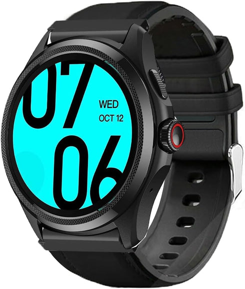 Ticwatch Pro 5 Smartwatch Bands Compatible, 24mm Leather Silicone Breathable Replacement Strap for Android Smartwatch