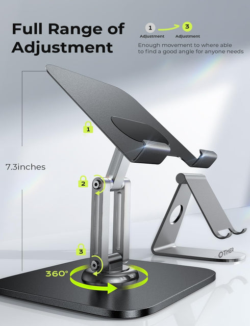 LISEN Adjustable iPad Stand Holder for Desk, 2024 iPad Accessories for Computer, Kindle Table Mount/Monitor/PS/Switch,