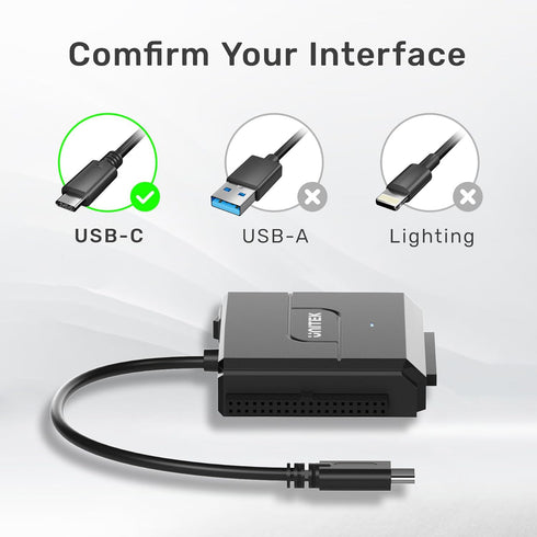 Unitek IDE/SATA to USB C 3.0 Adapter, Universal Converter for 2.5"/3.5" Inch IDE and SATA External HDD/SSD
