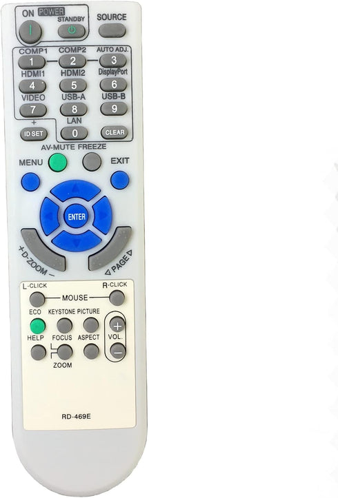 RD-469E Replacement Remote Control for NEC Projector NP-V302X, NP-UM351W, NP-V302W, NP-M403X, NP-P502HL