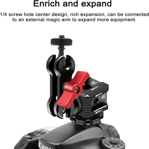 Suptig 3 Port Cold Shoe Mount with 1/4"-20 Thread for Camera Cage, Flash, LED Monitor, Microphone