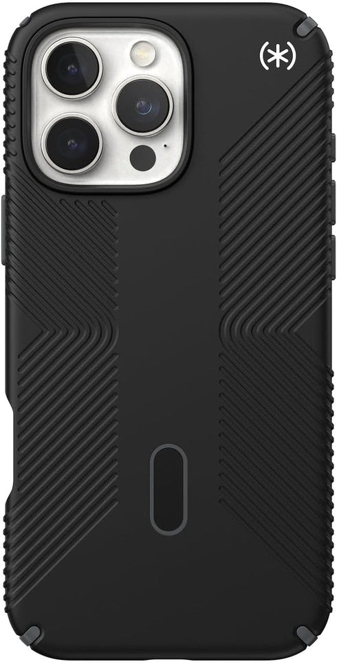Speck 2 16 Presidio Grip iPhone Pro Max Case - MagSafe and ClickLock - Slim Black/Slate Phone Case