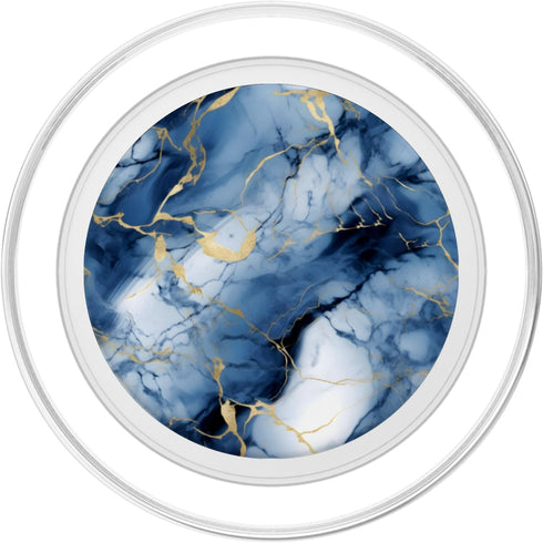 Trendy Blue and White Designs Elegant Blue and White MarbleLike Marble-Effect Blue PopSockets PopGrip for MagSafe