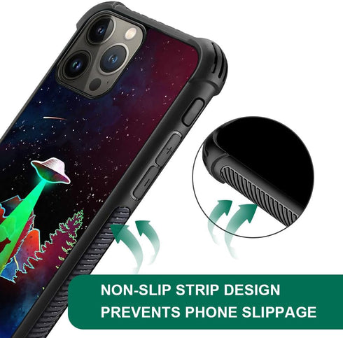 ZHEGAILIAN Aliens Hijack Bull Case for iPhone 15 Pro Max, 6.7" Soft TPU Bumper with UNBreak Reinforced Corners.