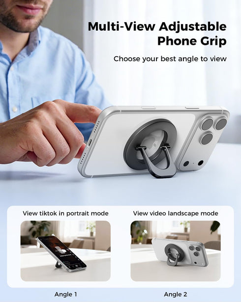 SUPERONE 360 17 16 15 14 13 12, Magnetic Phone Ring for MagSafe, Rotation Magnetic Phone Grip Ring Holder
