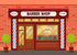 BELECO 5x3ft Fabric Cartoon Barber Shop Backdrop for Photography Red Brick Wall Hair