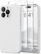 iPhone 14 Pro Max Case, White Silicone Shockproof, MagSafe Compatible, Full Camera Protection + 2 Screen Protectors,